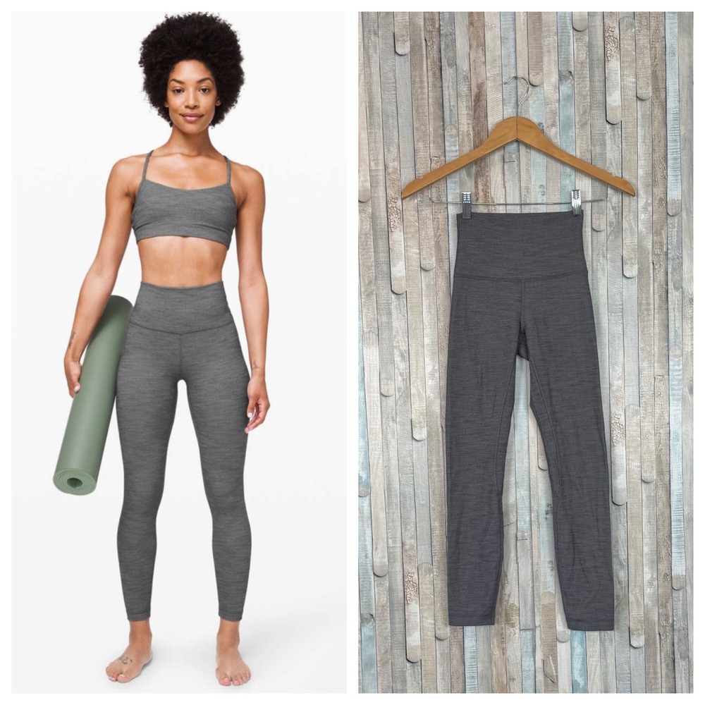Lululemon Align Pant II 25" Heathered Herringbone High Waisted Tight Leggings 2